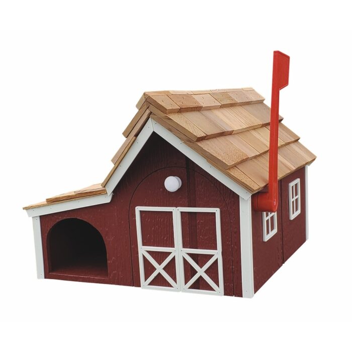 Wooden Mailbox with Newspaper Holder