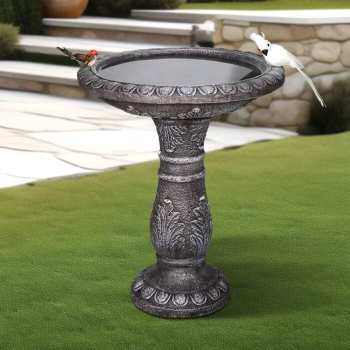 24.4 Inch H Outdoor Bird Bath - Concrete Large Bird Bath for Garden