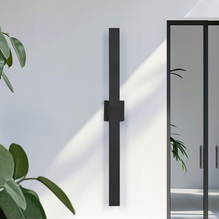 1-Light Black/White Aluminum LED Outdoor Wall Sconce - Image 2