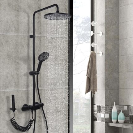 Wall-Mounted Complete Shower System with Rough In-Valve