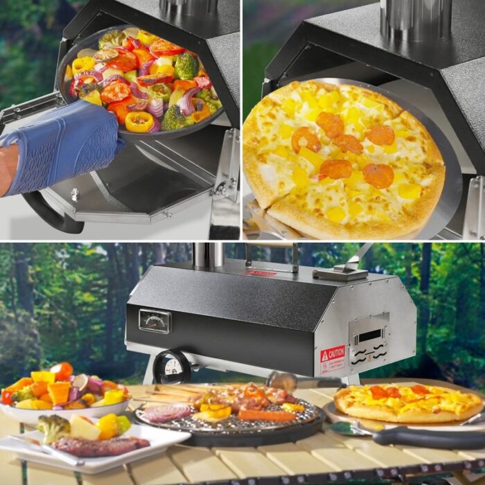 Semi-Automatic Black 12 Outdoor Pizza Oven Portable Wood Fired
