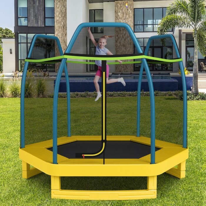 Costway 7FT Kids Trampoline Outdoor Indoor Recreational Bounce Jumper - See Details - Image 2
