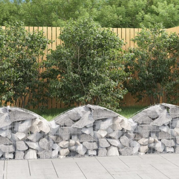vidaXL Arched Gabion Basket 39.4"x11.8"x15.7"/23.6" Galvanized Iron