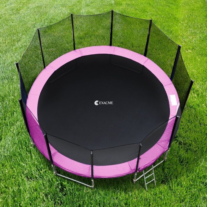ExacMe Premium Trampoline Pad Replacement, 0.8-in Thick Safety Spring Cover with Opening, Storage Bag, Pink - Image 2