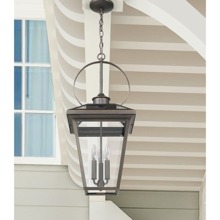 Large Outdoor Bronze Pendant with Circle