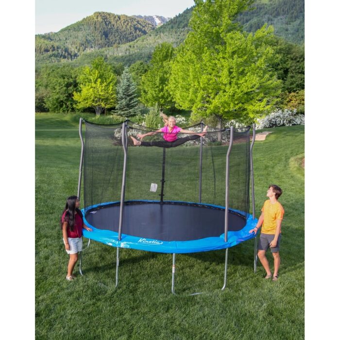 Kinetic 12' Round Trampoline With Safety Enclosure