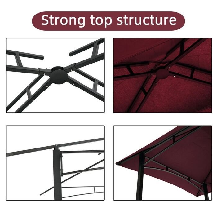 Outdoor Grill Gazebo,Shelter Tent,2-Tier Soft Top Canopy with hooks - Image 2