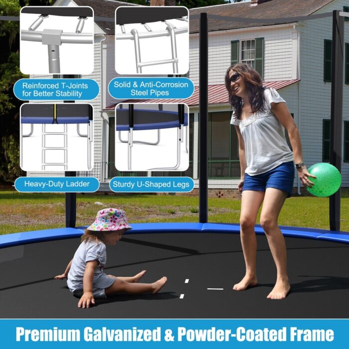 8/10/12/14/15/16 FT Outdoor Trampoline Bounce Combo W/Closure Net - Image 2