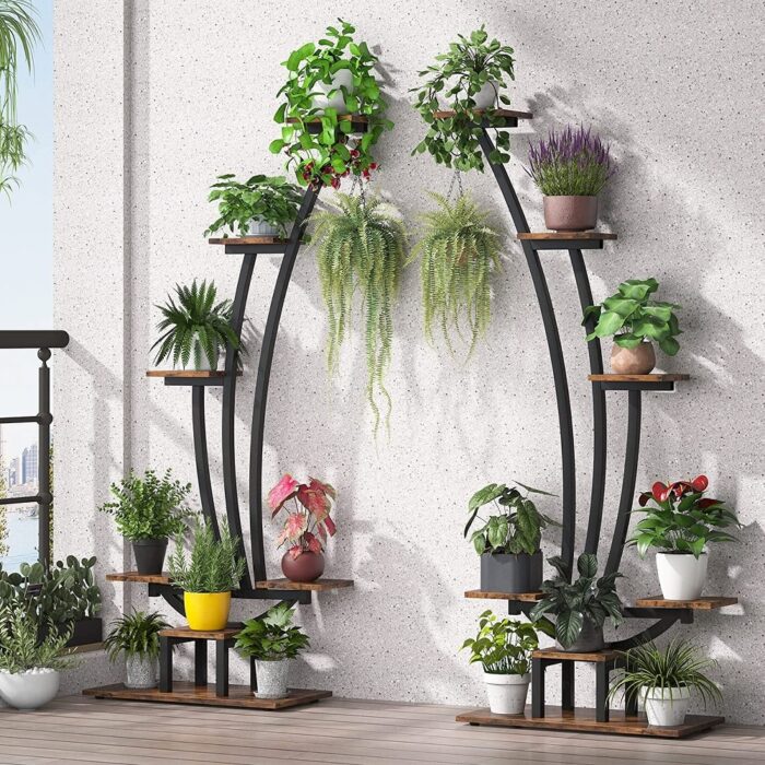 6-Tier Indoor Plant Stand Pack of 2, Large Plant Flower Rack for Home Garden