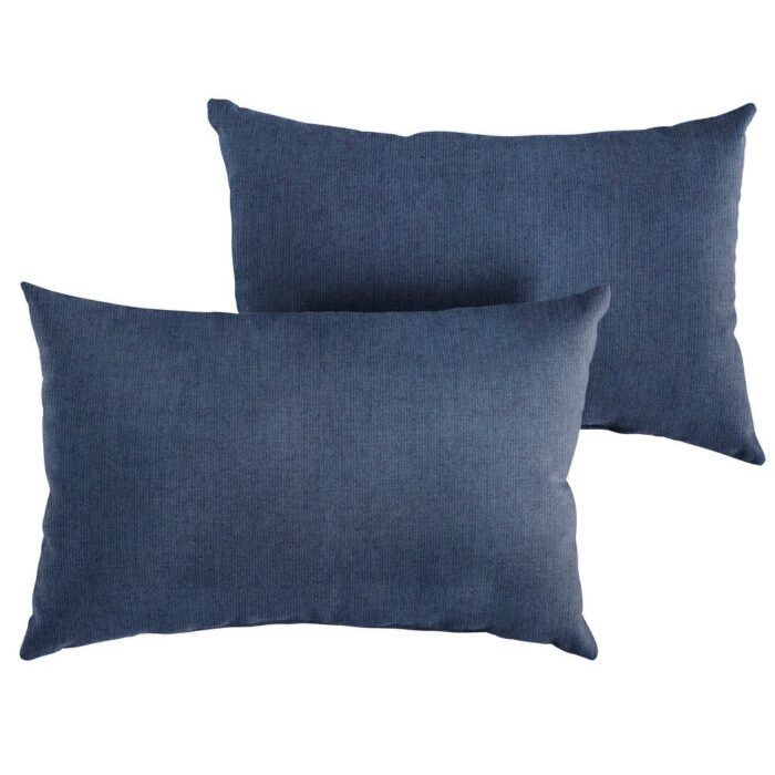 Sunbrella Spectrum Indigo Indoor/Outdoor Knife Edge Pillow (Set of 2) - Image 2