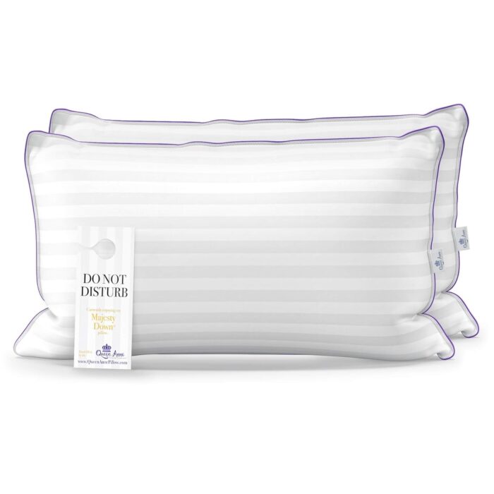 Luxury Hotel Pillows - Two Pack (2) - Majesty Down - Synthetic Down Alternative - Allergy Free Hypoallergenic Bed Pillows