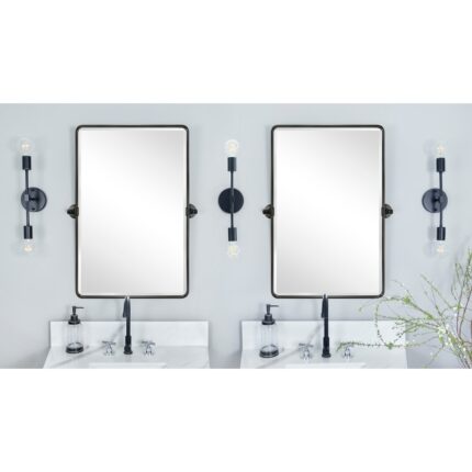 Woodvale Rectangle Vertical Metal Wall Mirrors - Image 2