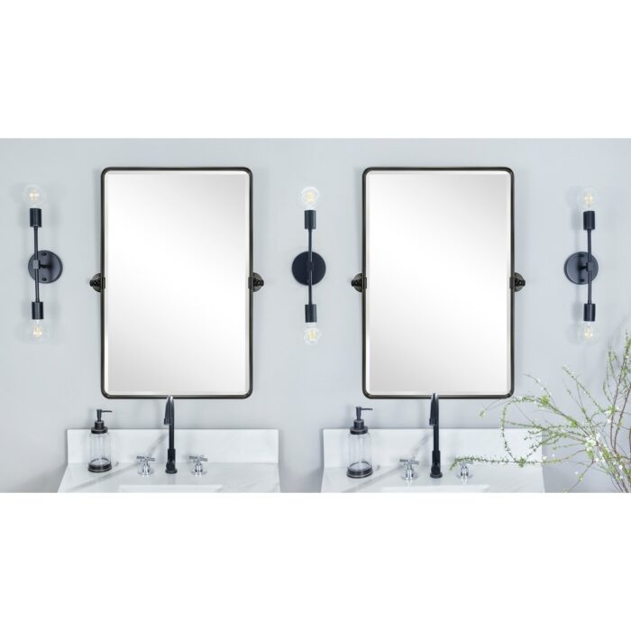 Woodvale Rectangle Vertical Metal Wall Mirrors - Image 2