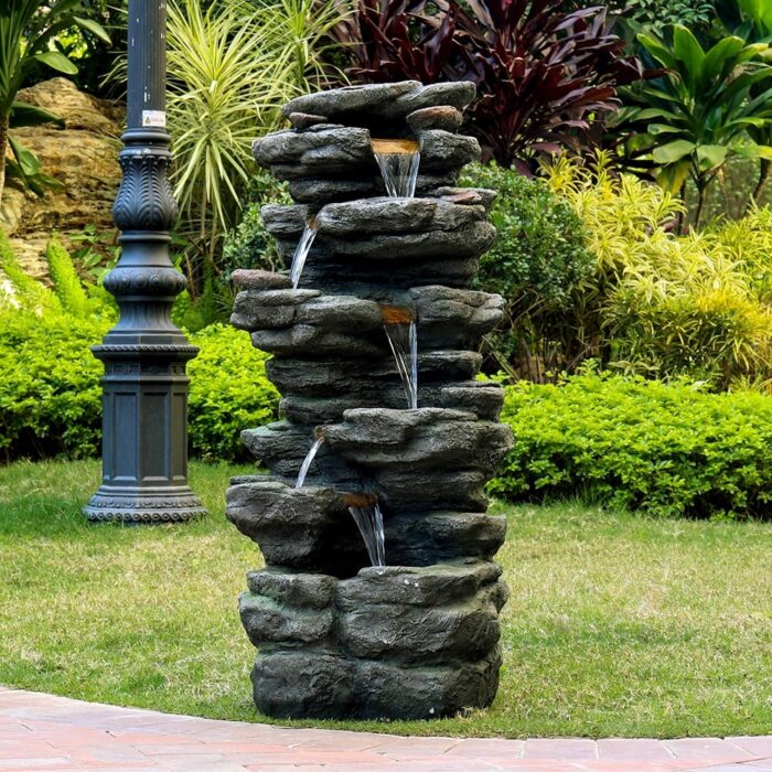 40-inch Cascading LED Waterfall Fountain - Image 2