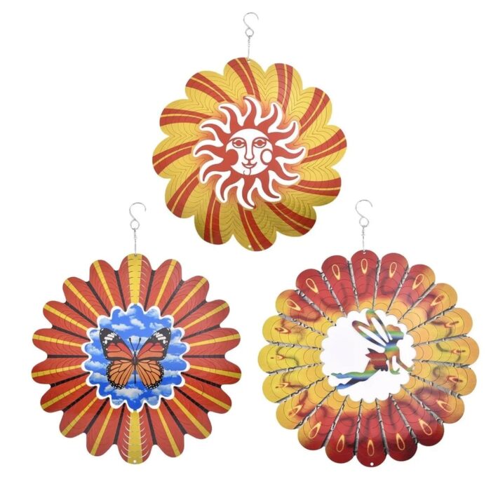 Set of 3 Decoration Pattern Home Decorative Hanging Wind Spinner