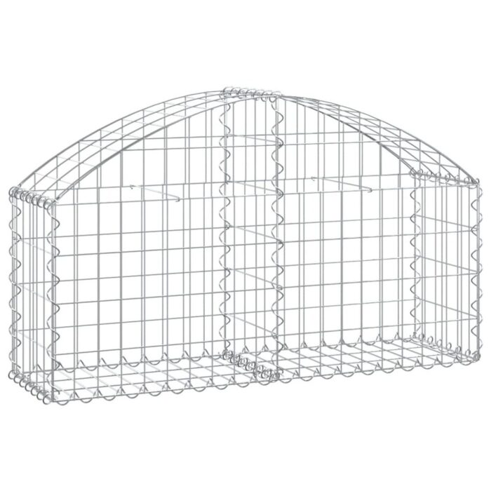 vidaXL Arched Gabion Basket 39.4"x11.8"x15.7"/23.6" Galvanized Iron - Image 2