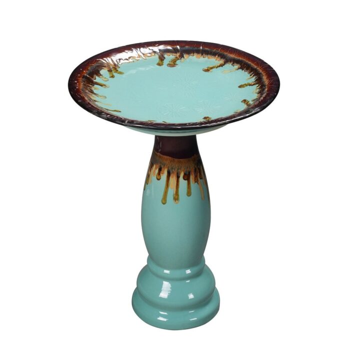 Ceramic Birdbath - Tranquil Blue Oasis - Image 2