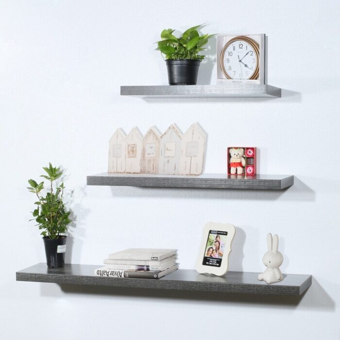 DAVEE FURNITURE 3 Piece Black Oak Floating Shelf - 47.24*9.25*1.5 inches - Image 2