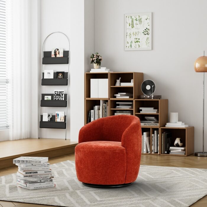 Ouyessir Swivel Barrel Chair Upholstered Armchair (Set of 1) - Image 2