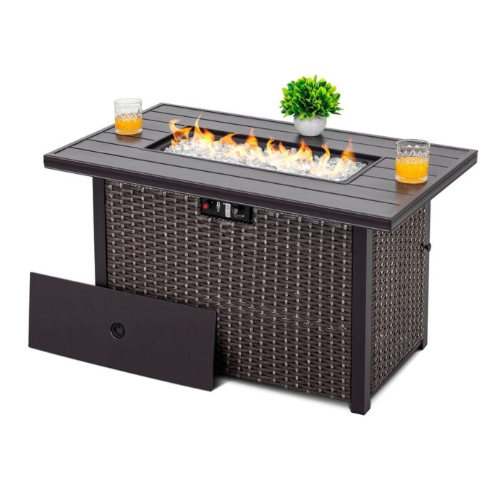 43-inch Rattan Gas Fire Pit Table - Image 2