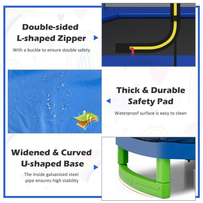 7FT Kids Trampoline Outdoor Indoor Recreational Bounce Jumper - Image 2
