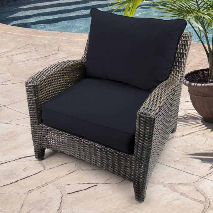 24" x 47" Navy Solid Outdoor Deep Seat Chair Cushion Set - Image 2