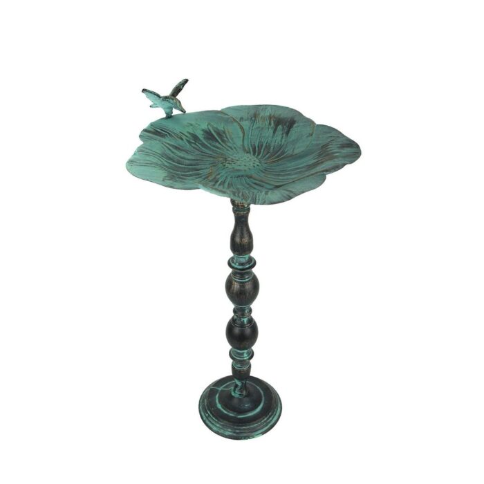 25 inch Rustic Metal Bird Bath Outdoor Garden