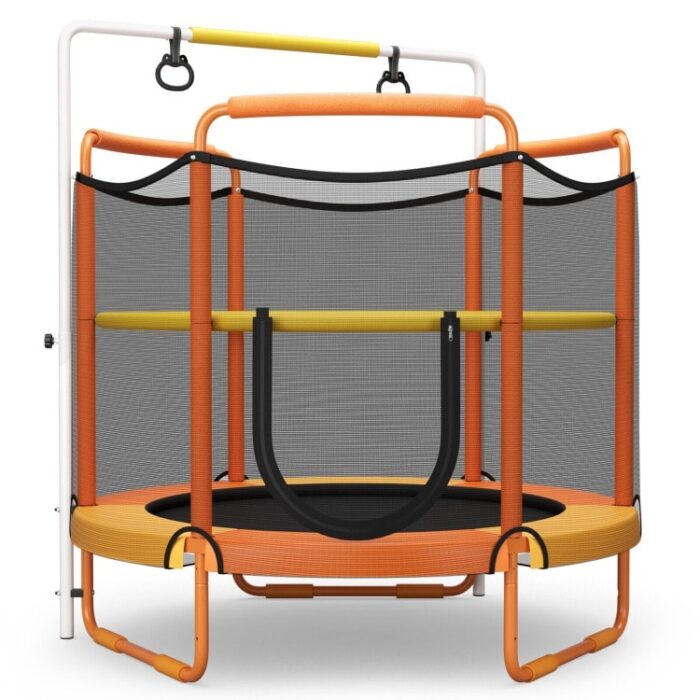 5 Feet Kids 3-in-1 Game Trampoline with Enclosure Net Spring Pad