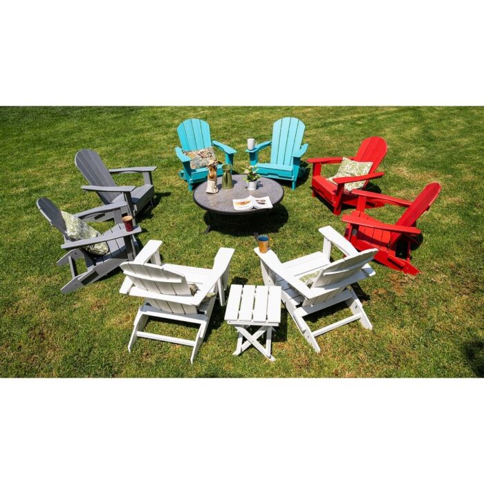 All Weather Folding Adirondack Chair, HDPE Recyclable Plastic