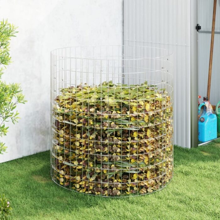 vidaXL Garden Composter Ø39.4"x39.4" Galvanized Steel - 39.4" x 39.4"