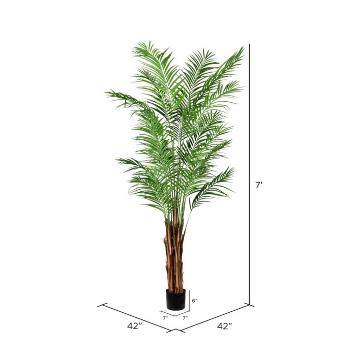 Vickerman 7' Artificial Potted Giant Areca Palm Tree. - Image 2