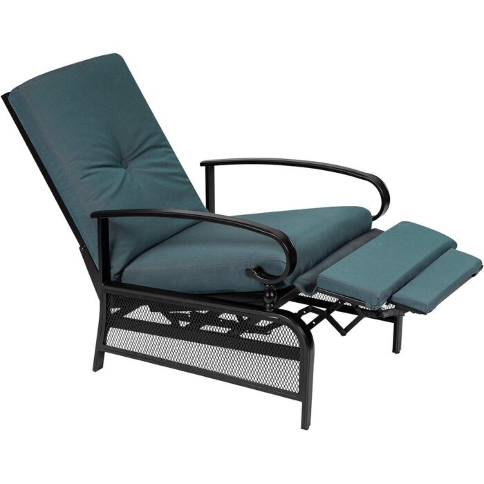 SUNCROWN Outdoor Adjustable Cushioned Metal Patio Recliner Lounge Chair - Image 2