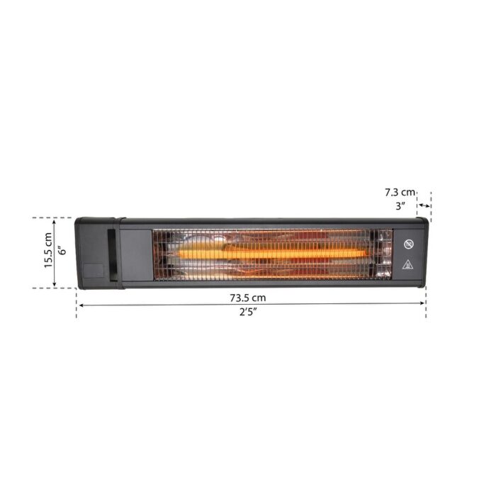 Electric IP65 Outdoor Carbon Fiber Heater with Wall/Ceiling Mount - Image 2