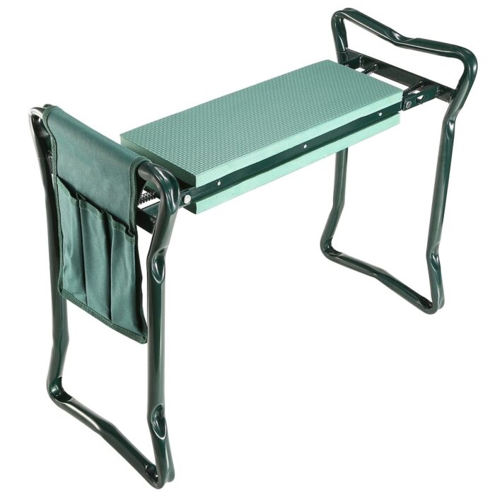 Kneeler Seat W/ Kneeling Soft Cushion Pad Tool Pouch Portable Gardener