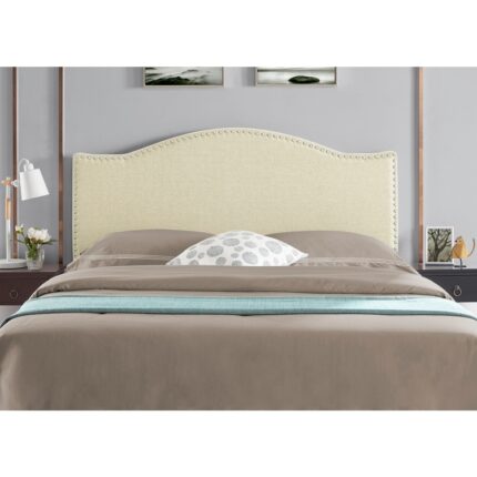 Catalina Upholstered Headboard with Nailhead Trim, Height Adjustable Headboard, Modern Head Board, Fabric Headboard - Image 2