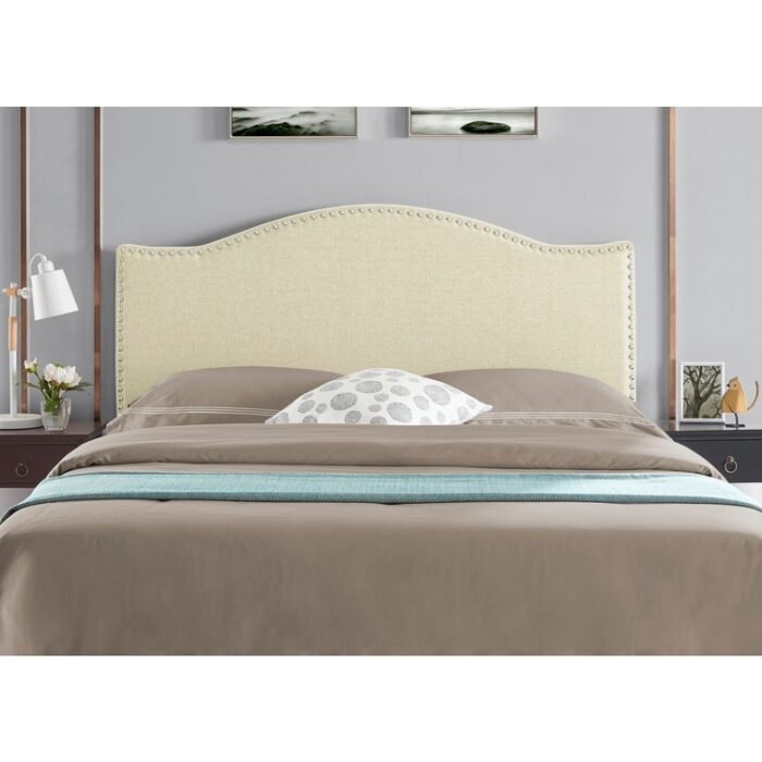 Catalina Upholstered Headboard with Nailhead Trim, Height Adjustable Headboard, Modern Head Board, Fabric Headboard - Image 2