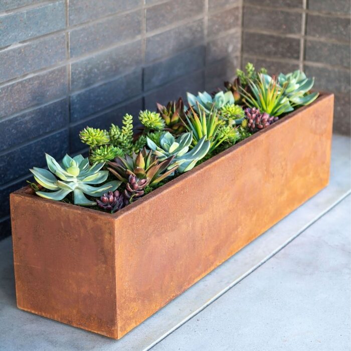 Corten Steel Window Box Planter-