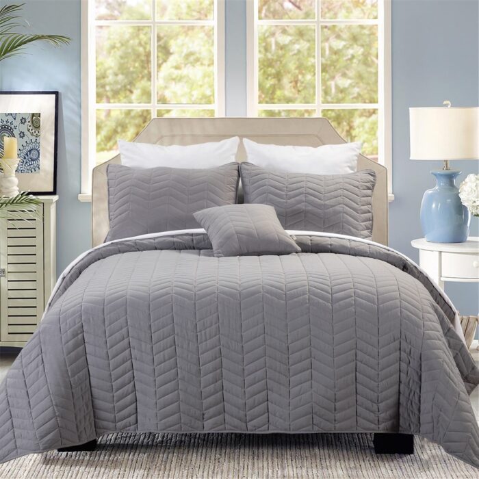 4 Piece Chevron Quilt Set by HULALA HOME