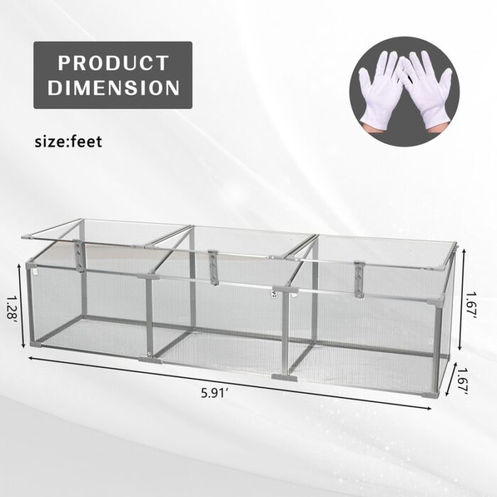 70.87"L Polycarbonate Greenhouse for Outdoors in Winter - Image 2