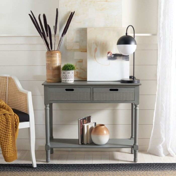 SAFAVIEH Landers 2-drawer Console Table - 35.5" W x 13" L x 29.5" H