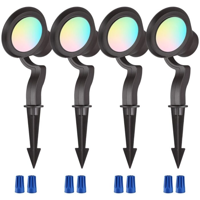 3CCT Dimmable LED Landscape Spotlights Outdoor, 3000K/4000K/5000K Selectable - 4PACK