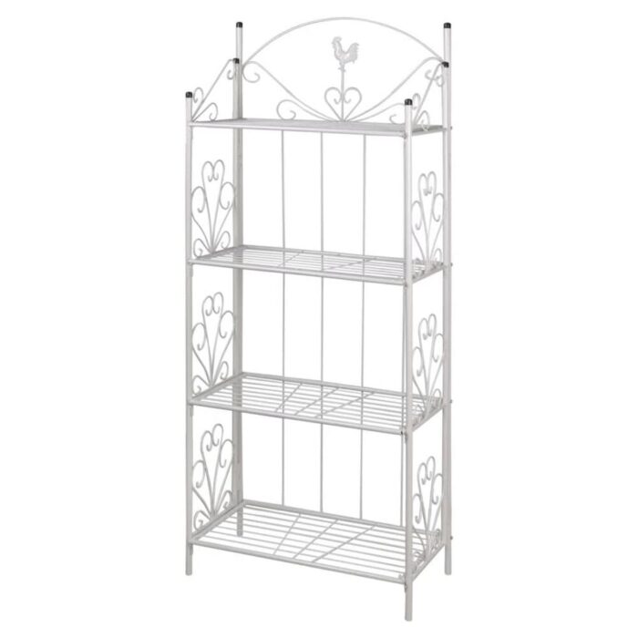 vidaXL Plant Rack White Square - 24.2" x 13" x 60.2"