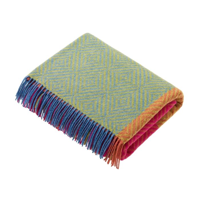 Block Harlequin - Merino Lambswool Throw - Made in England - Image 2