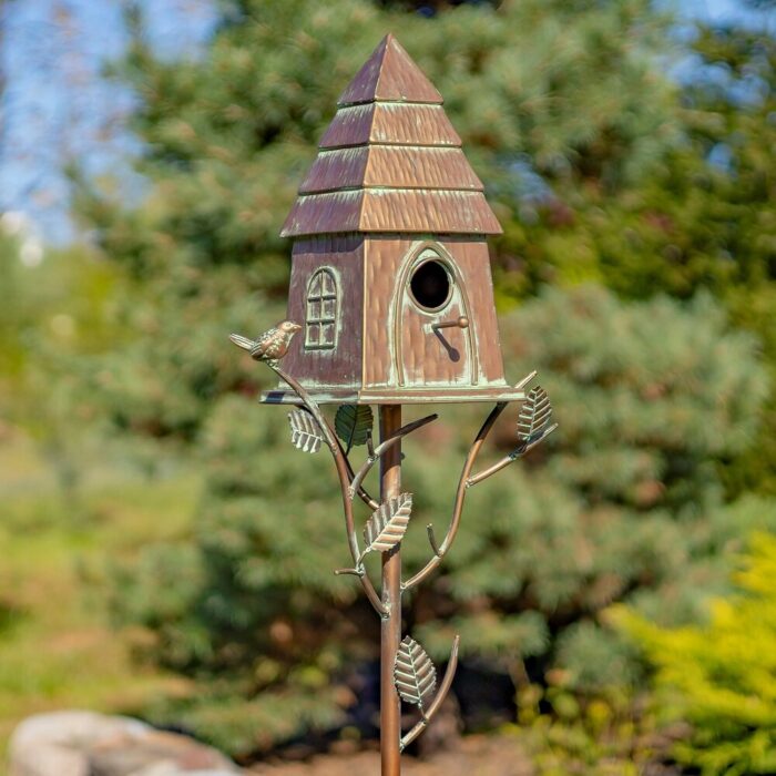 70.25" Tall Haystack Cabin Birdhouse Garden Stake "Sumeru" - Image 2