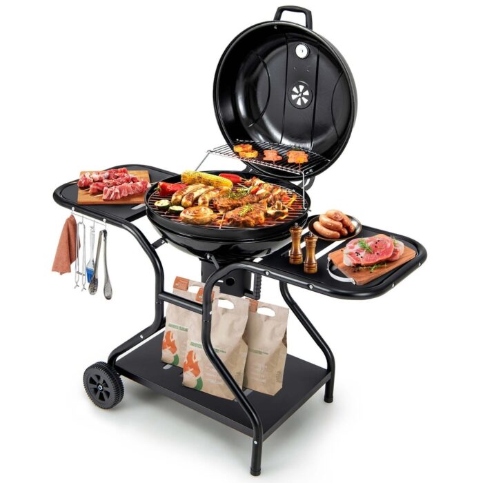 Costway 22 inch Charcoal BBQ Grill with Built-In Thermometer Wheels - See Details