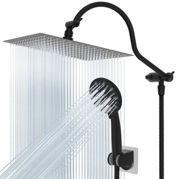 12'' All Metal High Pressure Rainfall Shower Head With Handheld Sprayer