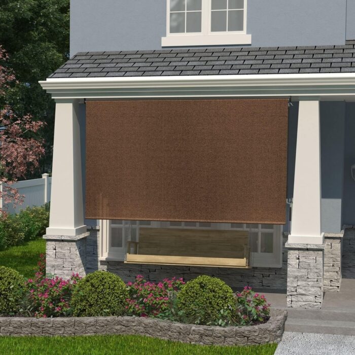 Exterior Roller Shade, Cordless Roller Shade with 90% UV Protection, No Valance, (6' W X 6' L)