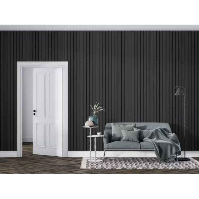 96 in. x 4.8 in x 0.5 in. Acoustic Vinyl Wall Cladding Siding Board - Set of 6pc