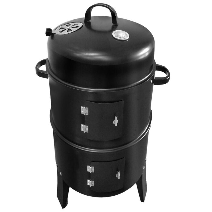 Large 3 in 1 Vertical Charcoal BBQ Smoker Grill