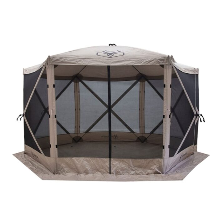 Gazelle G6 12ft x 12ft 6-Sided Pop Up Portable 8 Person Gazebo Tent, Desert Sand - Image 2